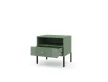 ISEO IS06 Bedside Table Smoke Green with Black Elements and Gold Handles