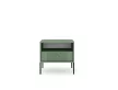 ISEO IS06 Bedside Table Smoke Green with Black Elements and Gold Handles