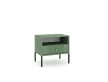 ISEO IS06 Bedside Table Smoke Green with Black Elements and Gold Handles