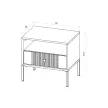 ISEO IS06 Bedside Table Smoke Green with Black Elements and Gold Handles