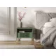 ISEO IS06 Bedside Table Smoke Green with Gold Handles