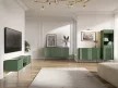 ISEO IS06 Bedside Table Smoke Green with Gold Handles