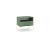 ISEO IS06 Bedside Table Smoke Green with Gold Handles