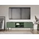 TV Cabinet Smoke Green with Gold Handles ISEO IS01