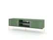 TV Cabinet Smoke Green/Black with Gold Handles ISEO IS01