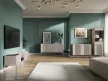 TV Cabinet Cashmere/Black with Gold Handles ISEO IS01