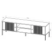 TV Cabinet Cashmere/Black with Gold Handles ISEO IS01