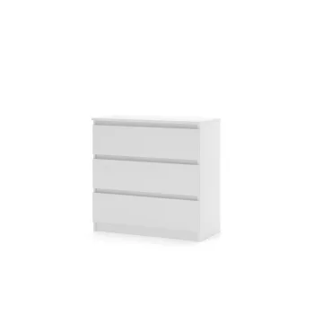 SIMPLE Chest of Drawers 80 cm 3 Drawers White
