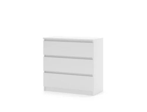 SIMPLE Chest of Drawers 80 cm 3 Drawers White