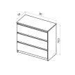 SIMPLE Chest of Drawers 80 cm 3 Drawers White