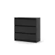 SIMPLE Chest of Drawers 80 cm 3 Drawers Black