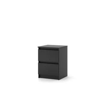 SIMPLE Bedside Table 40 cm 2 Drawers Matte Black