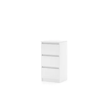 SIMPLE Bedside Table 40 cm 3 Drawers Matte White