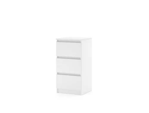 SIMPLE Bedside Table 40 cm 3 Drawers Matte White