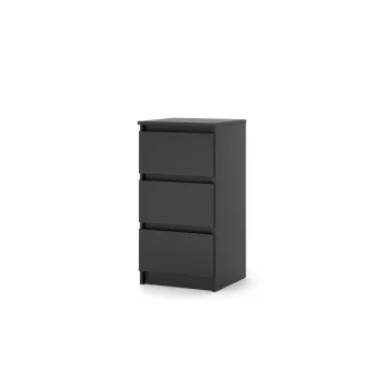 SIMPLE Bedside Table 40 cm 3 Drawers Matte Black
