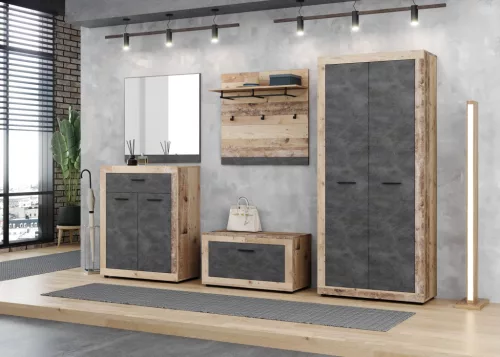 Shoe cabinet LUNA2 1 door old style light matera