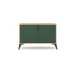 Komód 2 ajtós Artisan tölgy / zöld színkombinációban – LUGO LU02