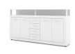 Komód 4 ajtóval és 4 fiókkal fehér színben – XXL LUNA
