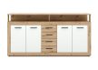 Komód 4 ajtóval és 4 fiókkal Artisan tölgy / fehér színkombinációban – XXL LUNA