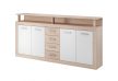 Komód 4 ajtóval és 4 fiókkal Sonoma tölgy / fehér színkombinációban – XXL LUNA