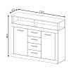 Komód 2 ajtóval és 4 fiókkal Sonoma tölgy / fehér színkombinációban – LUNA MIDI B