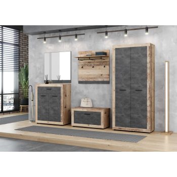   Gardróbszekrény 2 ajtós Old Style Light / Matera színkombinációban – LUNA2