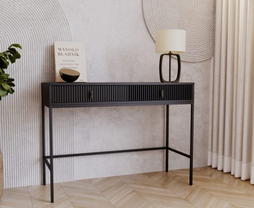 Komód 2 fiókkal fekete színben fekete fogantyúkkal – MAGGIORE MA07