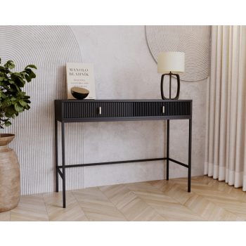   Komód 2 fiókkal fekete színben arany fogantyúkkal – MAGGIORE MA07