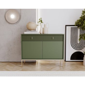 Komód zöld színben. 2 ajtó/2 fiók. MAGGIORE