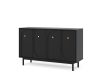 Komód 4 ajtós fekete színben arany fogantyúkkal – MAZOMA