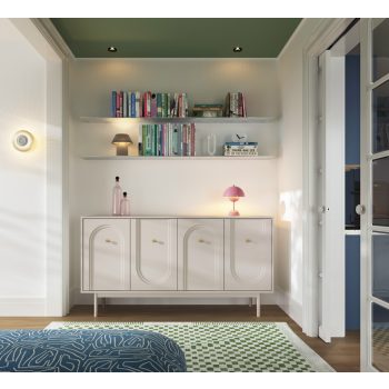   Komód 4 ajtós kasmír színben arany fogantyúkkal – MAZOMA