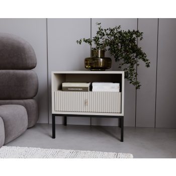   Magas komód kasmír színben fekete elemekkel arany fogantyúkkal – MAGGIORE MA06