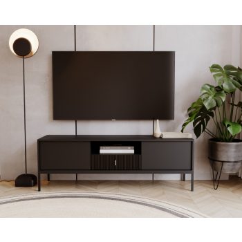   Komód 2 ajtóval és 1 fiókkal fekete színben fekete fogantyúkkal – MAGGIORE MA01