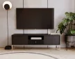Chest of drawers with 2 doors and 1 drawer in black with gold handles - Maggiore MA01
