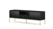 Chest of drawers with 2 doors and 1 drawer in black with gold handles - Maggiore MA01