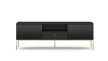 Chest of drawers with 2 doors and 1 drawer in black with gold handles - Maggiore MA01