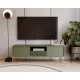 Chest of drawers with 2 doors and 1 drawer in smoke green with gold handles - Maggiore MA01