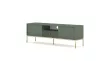 Chest of drawers with 2 doors and 1 drawer in smoke green with gold handles - Maggiore MA01