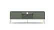 Chest of drawers with 2 doors and 1 drawer in smoke green with gold handles - Maggiore MA01