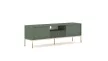 Chest of drawers with 2 doors and 1 drawer in smoke green with gold handles - Maggiore MA01
