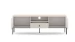 Chest of drawers with 2 doors and 1 drawer in cashmere with black elements and black handles - Maggiore MA01