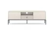 Chest of drawers with 2 doors and 1 drawer in cashmere with black elements and black handles - Maggiore MA01