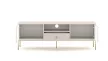 Chest of drawers with 2 doors and 1 drawer in cashmere with gold handles - Maggiore MA01