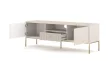 Chest of drawers with 2 doors and 1 drawer in cashmere with gold handles - Maggiore MA01