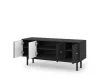 TV Cabinet 4-Door Black with Gold Handles MAZOMA