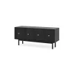 TV Cabinet 4-Door Black with Gold Handles MAZOMA