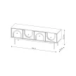 TV Cabinet 4-Door Black with Gold Handles MAZOMA