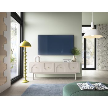   TV szekrény 4 ajtós kasmír színben arany fogantyúkkal – MAZOMA