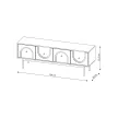 TV Cabinet 4-Door Cashmere with Gold Handles MAZOMA