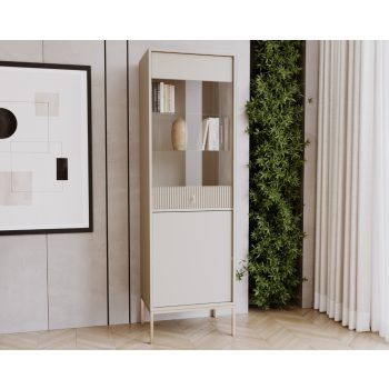 Üveges vitrin kasmír színben. MAGGIORE